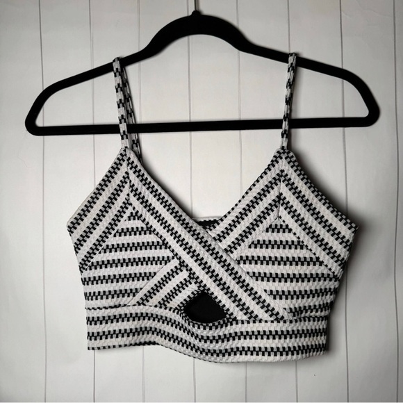 CLOCKHOUSE NIGHT Bralette Crop Tank Top Striped Evening Club & Party Top P (XS) - Picture 1 of 7